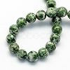Natural Green Spot Jasper Round Beads Strands G-S190-6mm-2