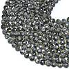 Natural Snowflake Obsidian Beads Strands G-K389-B65-01-3