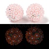 Handmade Luminous Polymer Clay Rhinestone Beads CLAY-H003-04E-1