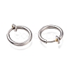 Tarnish Resistant 304 Stainless Steel Retractable Clip-on Hoop Earrings STAS-O135-01A-2