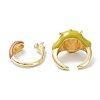 3D Animal Alloy Open Cuff Rings RJEW-D003-01A-G-4