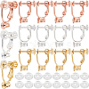 SOFPLATE 24Pcs 3 Colors Brass Screw On Clip-on Earring Findings KK-SP0001-19-1