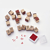 Lowercase Letters Wooden Rubber Stamps Sets AJEW-F025-01-3