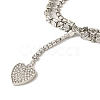 Heart Tassel Alloy Crystal Rhinestone Thigh Chain AJEW-G059-01B-P-3