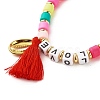 Word Love Beads Stretch Bracelet for Girl Women BJEW-JB07208-01-6