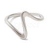 Rack Plating Wave Brass Open Cuff Ring for Women RJEW-S413-04P-2