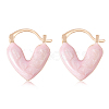Enamel Heart Hoop Earrings JE1108B-1