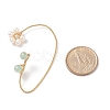 Natural Gemstone & Pearl Braided Flower Cuff Earrings EJEW-JE04957-6