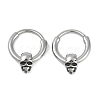 Skull 316 Surgical Stainless Steel Hoop Earrings EJEW-G416-41A-AS-4