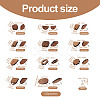 Fashewelry 22Pairs 11 Style Walnut Wood Stud Earring Findings MAK-FW0001-01-12