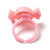 Cartoon Opaque Resin Open Cuff Ring for Child RJEW-K239-23-3