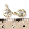 Brass Micro Pave Clear Cubic Zirconia Charms KK-G491-13G-3