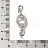 Brass Micro Pave Clear Cubic Zirconia Fold Over Clasps KK-H480-33P-3