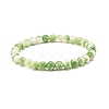 Natural White Jade Round Beaded Stretch Bracelet BJEW-JB07968-04-1