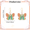 10Pairs 10 Colors Bling Butterfly Resin Dangle Earrings EJEW-AB00006-7