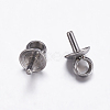 304 Stainless Steel Cup Pearl Peg Bails Pin Pendants STAS-K146-003-4mm-1