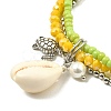3Pcs 3 Colors Electroplate Glass & Shell Stretch Bracelets for Women BJEW-TA00381-4