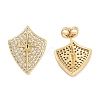 Brass Micro Pave Cubic Zirconia Stud Earrings for Women EJEW-E310-12G-02-2