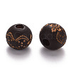 Painted Natural Wood Beads X-WOOD-N006-03A-05-2