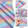 Colorful Stripe Polyester Bronzing Fabric DIY-WH0028-05-4