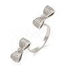 Brass Micro Pave Cubic Zirconia Cuff Rings RJEW-P102-04P-1