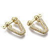 Brass Micro Pave Clear Cubic Zirconia D-Ring Anchor Shackle Clasps ZIRC-S066-048-NF-2