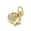 Real 18K Gold Plated Brass Pave Clear Cubic Zirconia Pendants KK-M283-07C-01-2