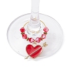 Valentine's Day Alloy Enamel Pendants Wine Glass Charms Sets AJEW-JO00223-4