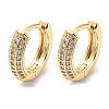 Brass with Clear Cubic Zirconia Hoop Earrings EJEW-B035-33KCG-1