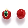 Brass Enamel Charms X-KK-O140-03G-1