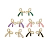 Bowknot Brass Stud Earrings EJEW-R162-09G-1