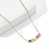 Colorful Enamel Smile Face Pendant Necklace with 201 Stainless Steel Cable Chains NJEW-D055-05G-1
