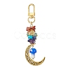 Alloy Hollow Moon & Lampwork Mushroom Pendant Decorations HJEW-JM01612-04-1