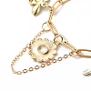 Alloy Enamel Flower & Bee & Butterfly Charm Bracelet with Paperclip Chains BJEW-JB08702-7