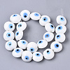 Handmade Evil Eye Lampwork Beads Strands X-LAMP-R143-04C-2