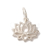 925 Sterling Silver Lotus Flower Charms with Jump Rings FIND-U013-02S-03-1