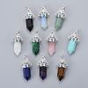 Natural & Synthetic Mixed Gemstone Pointed Big Pendants G-L520-L-1