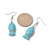 Fish Synthetic Turquoise Dangle Earrings EJEW-JE05532-2