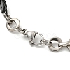 Two Tone 304 Stainless Steel Oval & Cross Link Chain Bracelet BJEW-B078-24BP-3