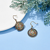ANATTASOUL 1 Pair Enamel Flower Dangle Earrings with Rhinestone EJEW-AN0001-55-7