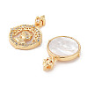 Brass Micro Pave Cubic Zirconia Pendants KK-C051-37G-2