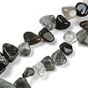 Natural Green Rutilated Quartz Nuggets Beads Strands G-B125-A14-01-1