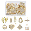 Spritewelry 18Pcs 9 Style Alloy Crystal Rhinestone Pendants FIND-SW0001-30-11