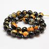 Faceted Natural Fire Crackle Agate Beads Strands G-F447-12mm-A09-2