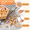 Biyun 200Pcs 2 Colors Opaque Acrylic Round Beads SACR-BY0001-02-5