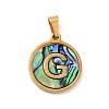 PVD Vacuum Plating 304 Stainless Steel with Paua Shell Pendants STAS-G268-02G-G-2