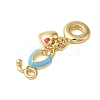 Rack Plating Brass Enamel European Dangle Charms KK-P279-33G-2