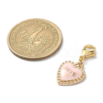 5Pcs Valentine's Day Alloy Enamel Pendants Decoratios HJEW-JM01162-01-1