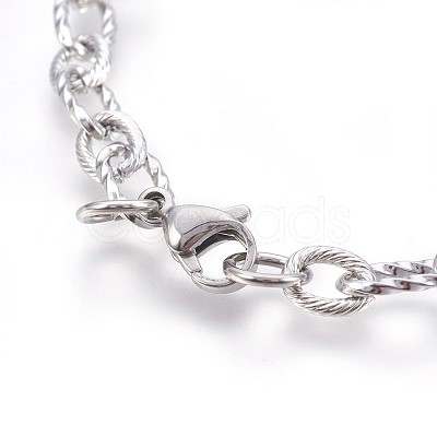 Tarnish Resistant 304 Stainless Steel Figaro Chain Bracelets BJEW-P237-24P-1