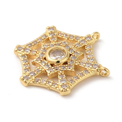 Rack Plating Brass Pave Clear Cubic Zirconia Pendants KK-A190-14G-1